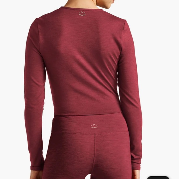 Beyond Yoga heather rib frame cropped pullover NWT - Picture 3 of 7